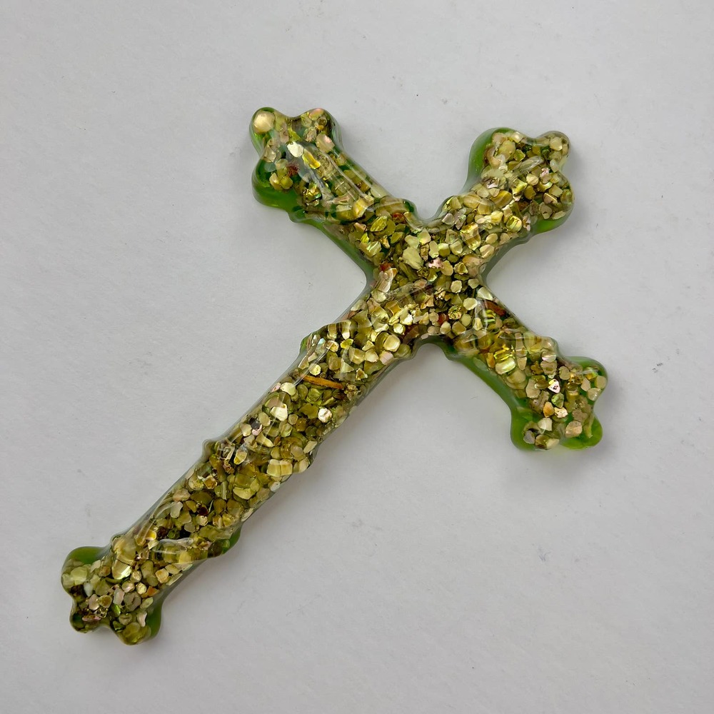 Lucite Mother of Pearl Christian Cross Crucifix Symbol of Faith & Hope VTG 8.25" - Picture 16 of 16